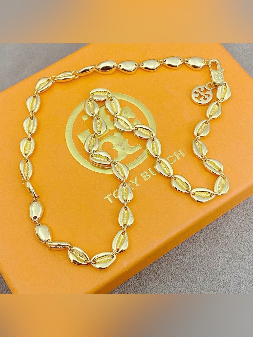 Tory Burch Gold-Tone Decorative Link Necklace